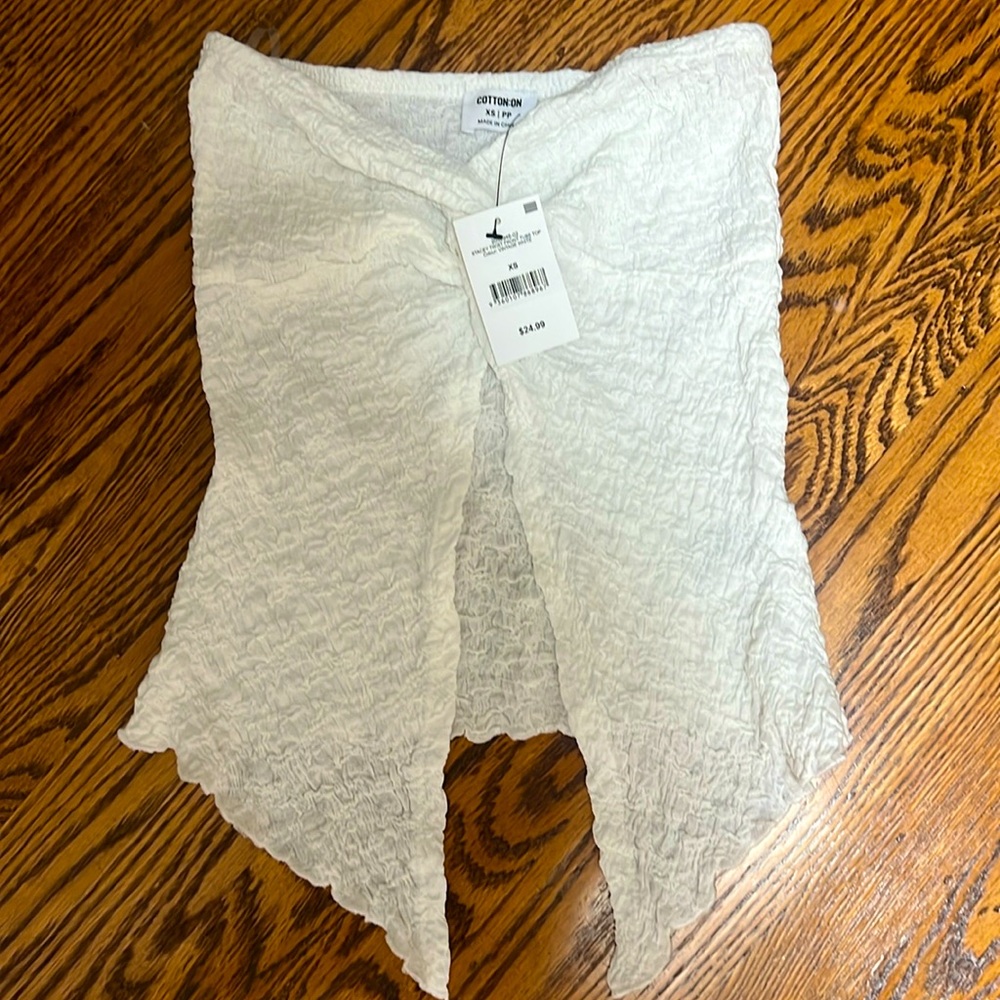 NWT Cotton On Women's Textured Cream Top